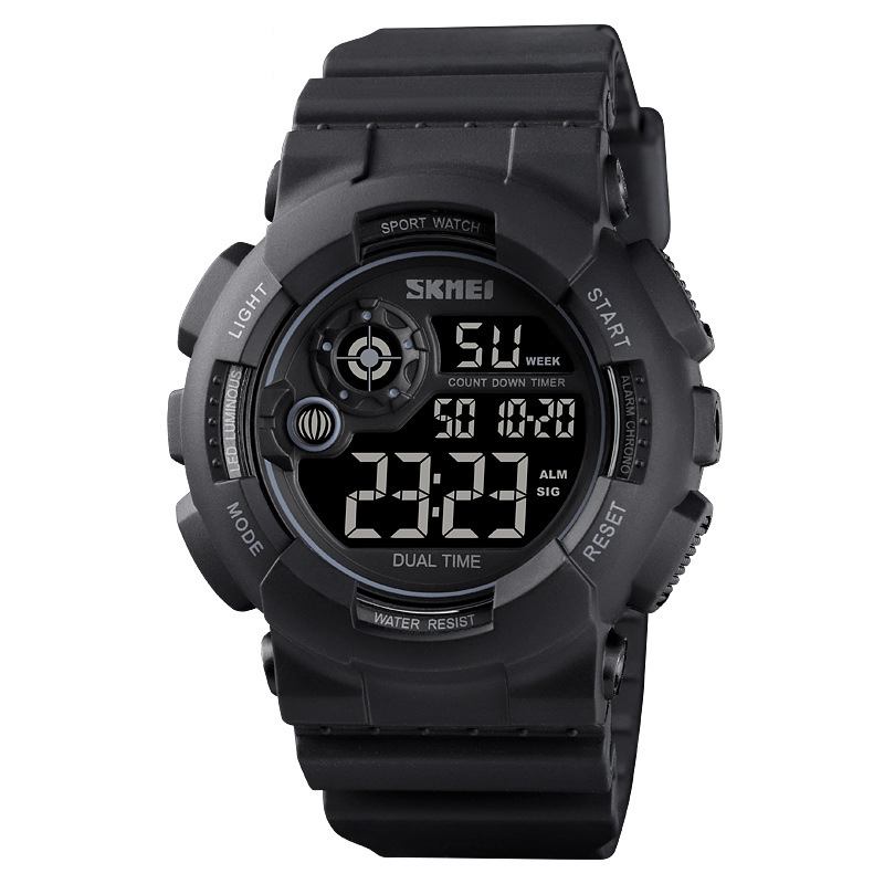 Sport Herrklocka 5atm Vattentät Date Week Display 12/24 Hour Led Digital Watch