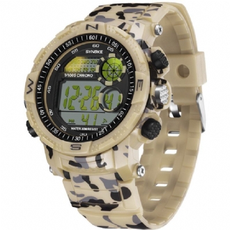 Sport Herrklocka Vattentät Lysande Date Week Display Camouflage Outdoor Digital Watch