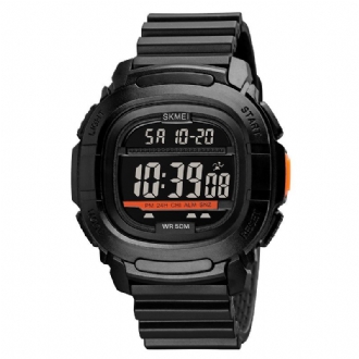 Sport Män Watch Date Week Display 5atm Vattentät Stoppur Countdown Led Light Outdoor Digital Watch