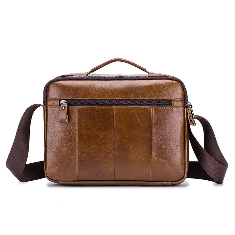 Äkta Läder Män Vintage Messenger Bag Portfölj Handväska Axelväska Satchel Bag