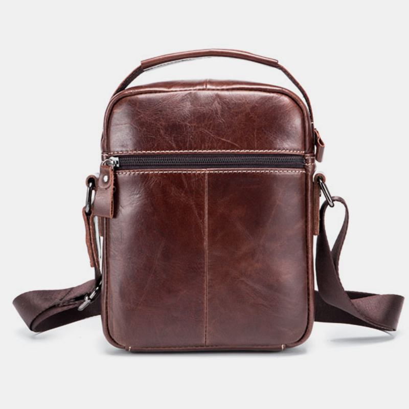 Affärsväska I Äkta Läder Vintage Mini Axelväska Crossbody-väska För Män