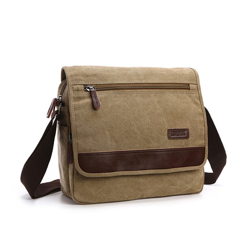 Canvas Retro Shoulder Crossbody Bag Casual Outdoor Herr Axelväska