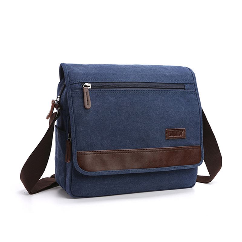 Canvas Retro Shoulder Crossbody Bag Casual Outdoor Herr Axelväska