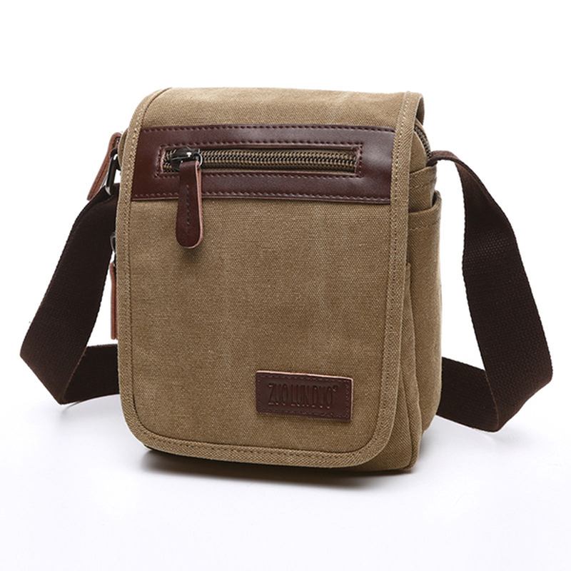 Canvas Retro Shoulder Crossbody Bag Casual Outdoor Herr Axelväska