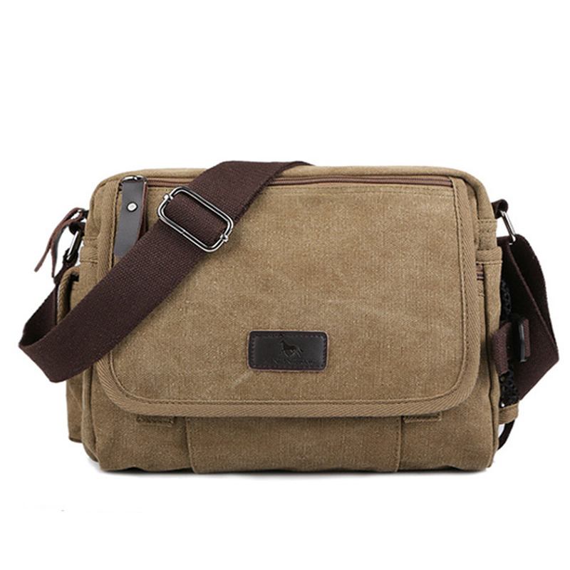 Canvas Utomhus Resor Fritid Shoulder Herr Dam Retro Kapacitet Crossbody Bag