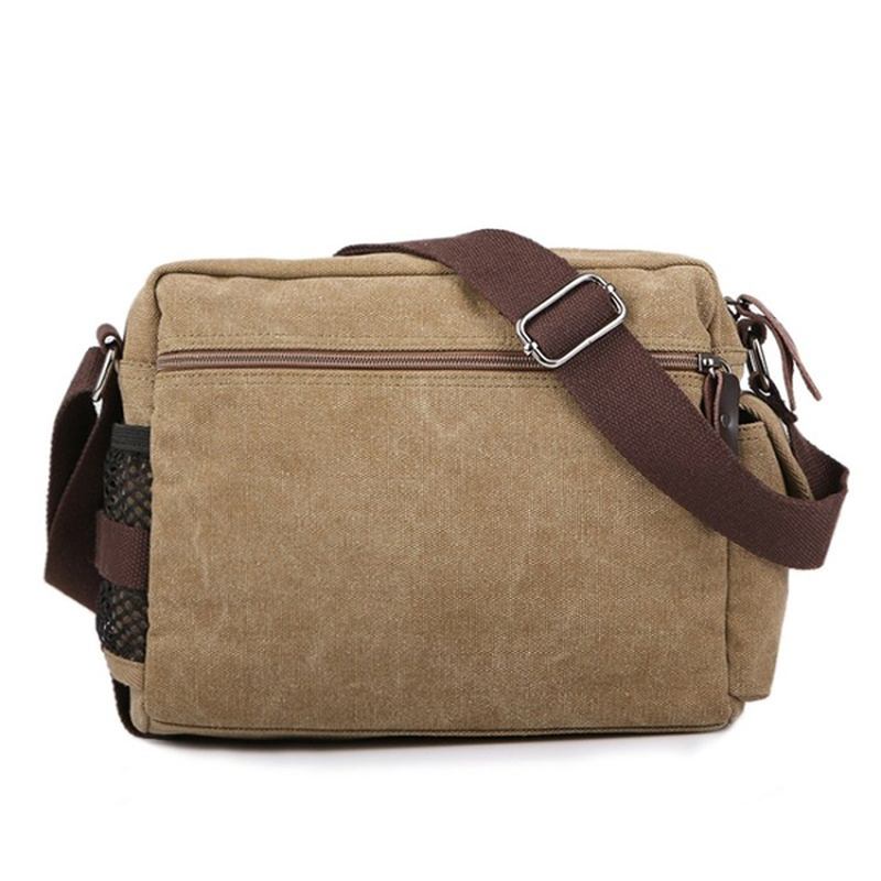 Canvas Utomhus Resor Fritid Shoulder Herr Dam Retro Kapacitet Crossbody Bag