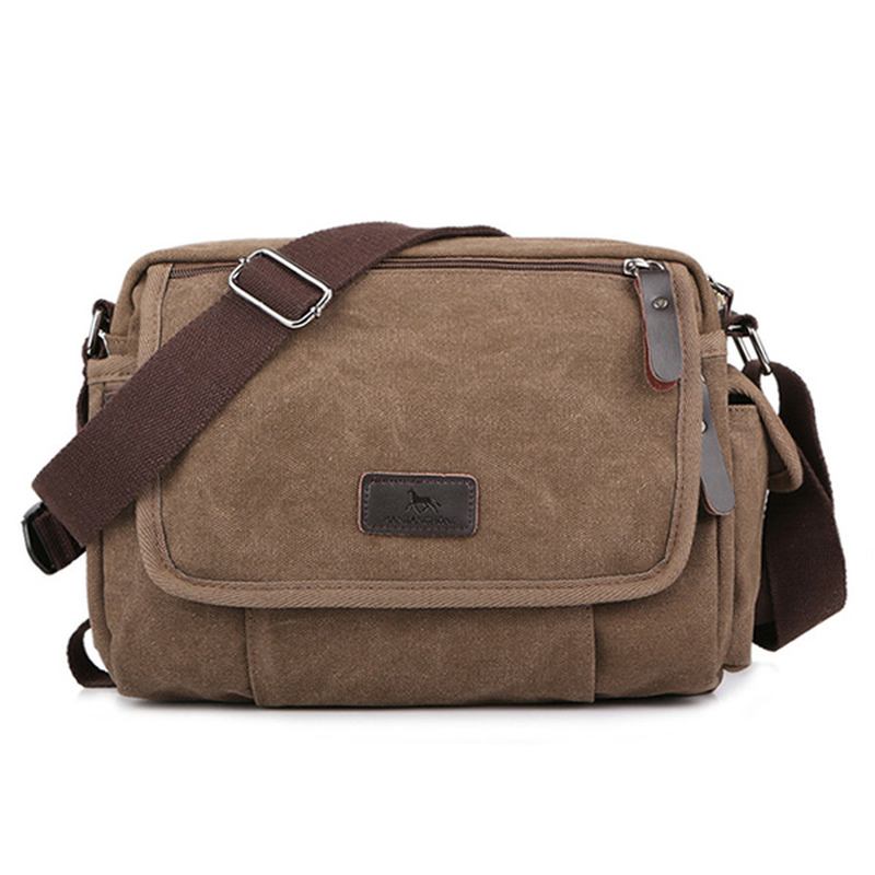 Canvas Utomhus Resor Fritid Shoulder Herr Dam Retro Kapacitet Crossbody Bag