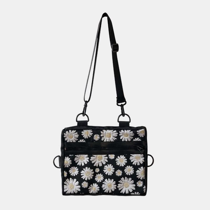 Dam Casual Blommor Nylon Crossbody Bag Axelväska