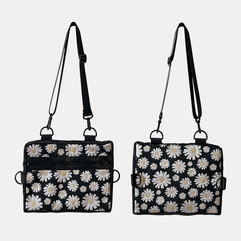 Dam Casual Blommor Nylon Crossbody Bag Axelväska