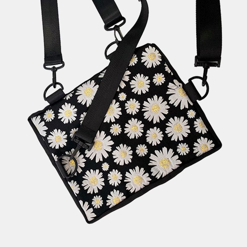 Dam Casual Blommor Nylon Crossbody Bag Axelväska