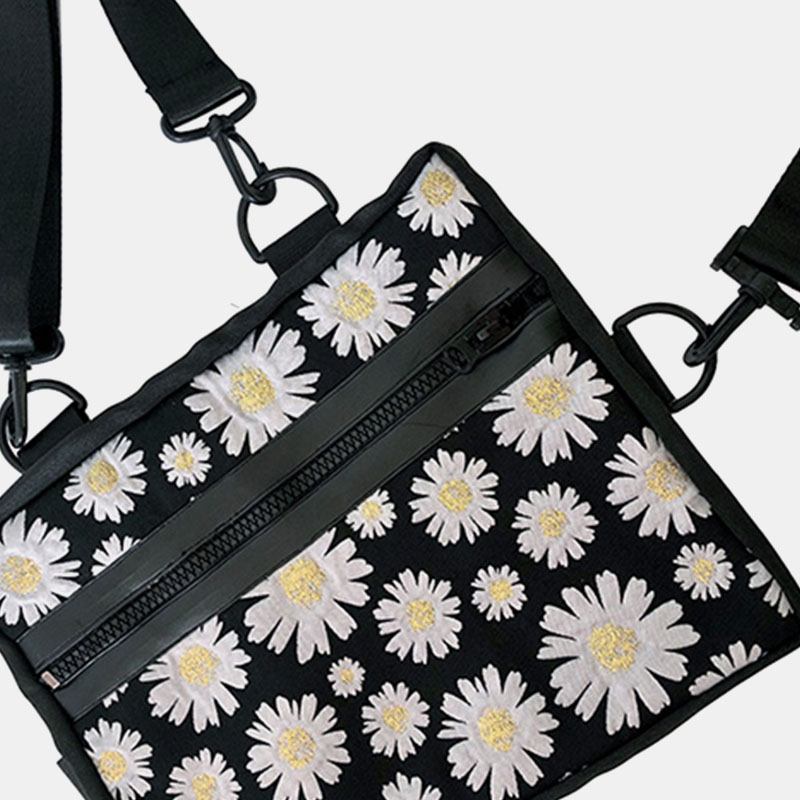 Dam Casual Blommor Nylon Crossbody Bag Axelväska