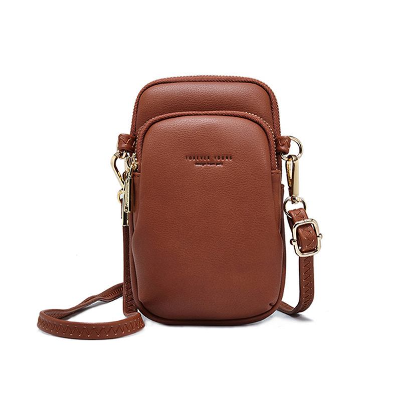 Dam Casual Crossbody-väska Solid Telefonväska Axelväska