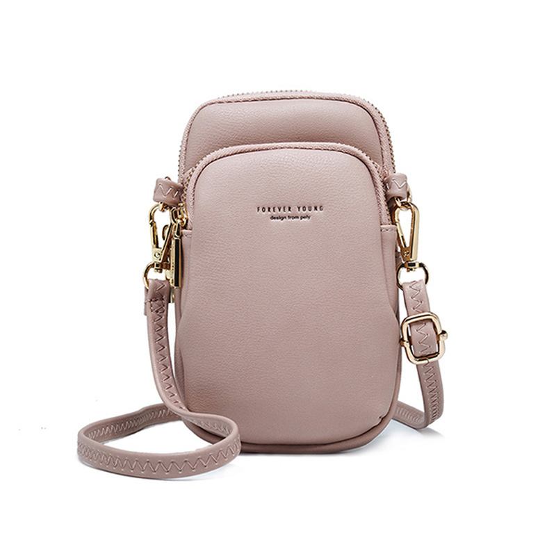 Dam Casual Crossbody-väska Solid Telefonväska Axelväska