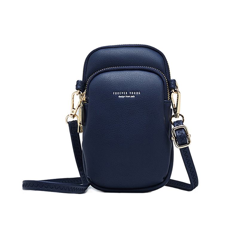 Dam Casual Crossbody-väska Solid Telefonväska Axelväska