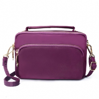 Dam Nylon Vattentät Multi Pocket Dragkedja Handväska Crossbody Bag