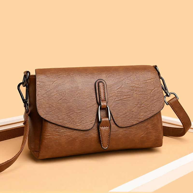 Dam Retro Konstläder Vattentät Magnetisk Axelväska Med Snäpplås 6.5 Tums Telefonväska Crossbody-väska