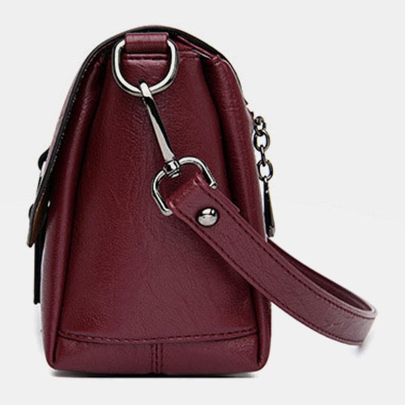 Dam Retro Konstläder Vattentät Magnetisk Axelväska Med Snäpplås 6.5 Tums Telefonväska Crossbody-väska