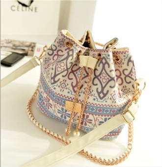 Dam Snygg Canvas Bucket Bag Axelväska Crossbody Bag