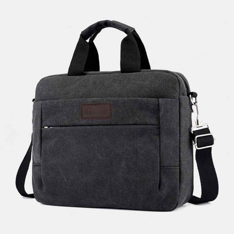 Herr Canvas Axelväska Crossbody Bag Handväska Business Bag