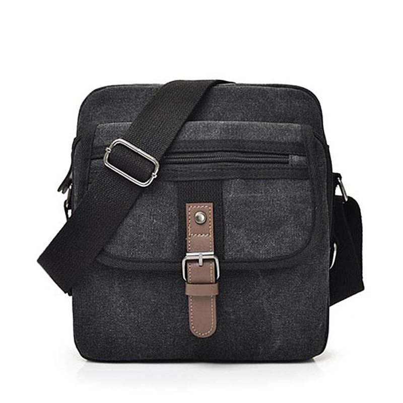 Herr Canvas Multifunktionell Vintage Crossbody Bag Axelväska Casual Business Travel Pack