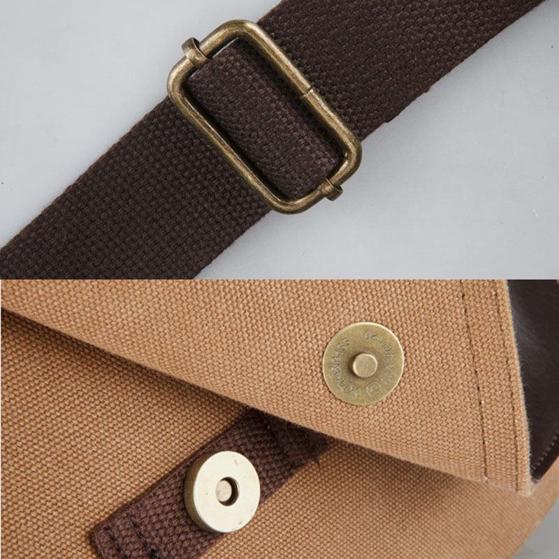 Herr Canvas Retro Axelväska Med Stor Kapacitet Crossbody-väska