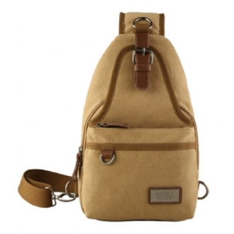 Herr Canvas Retro Crossbody Bag Bröstväska Casual Outdoor Sports Axelväska