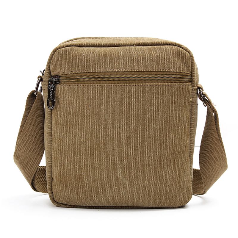 Herr Casual Retro Canvas Shoulderbags Multi Pocket Crossbody-väskor