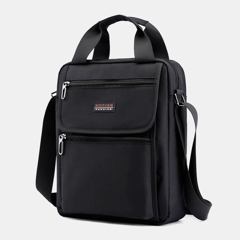 Herr Nylon Casual Brief Vattentät Multi-pocket Multi-purpose 12-tums Bärbar Datorväska Handväska Axelväska Crossbody-väska