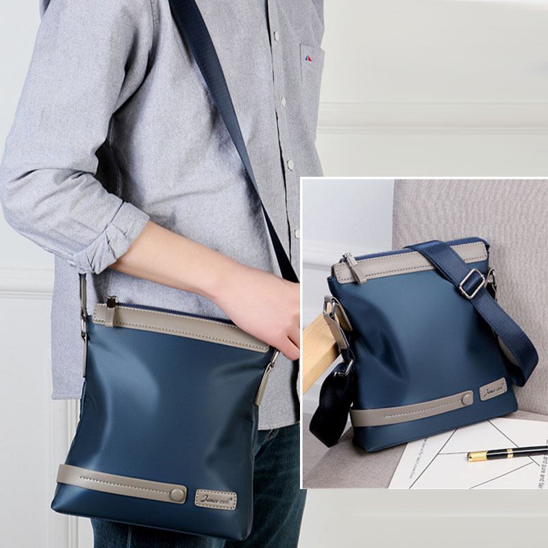 Herr Oxford Waterproof Patchwork Business Crossbody Bag Axelväska