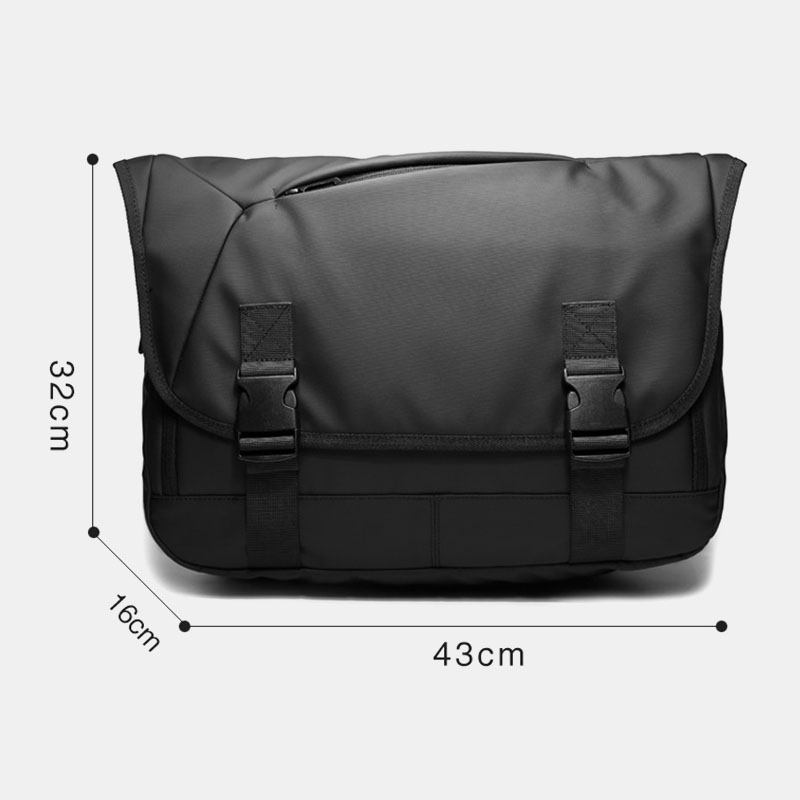 Herr Pvc Vattentät Crossbody-väska Med Stor Kapacitet Multifunktion 15.6 Tums Bärbara Portföljer Messenger-axelväska