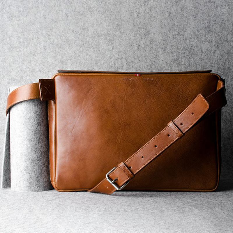 Herr Solid Casual Multifunktion Laptop Crossbody-väska