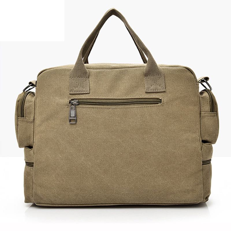 Herrkvalitet Canvas Casual Business Stor Kapacitet Funktionell Handväska Crossbody-väska