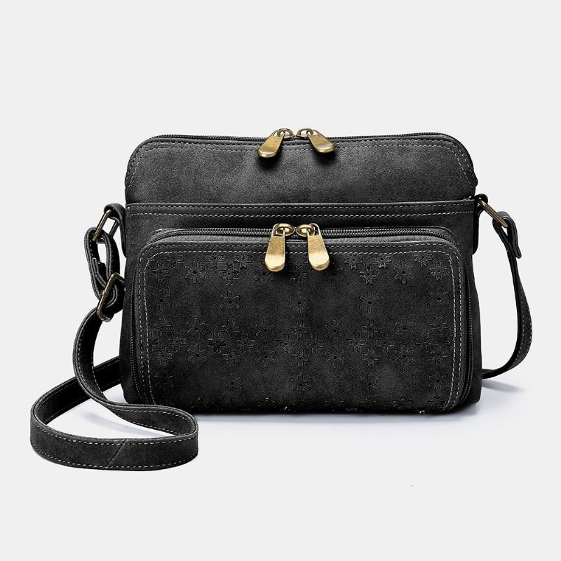 Hollow Out Lätt Crossbody-väska Med Massiv Blomdesign