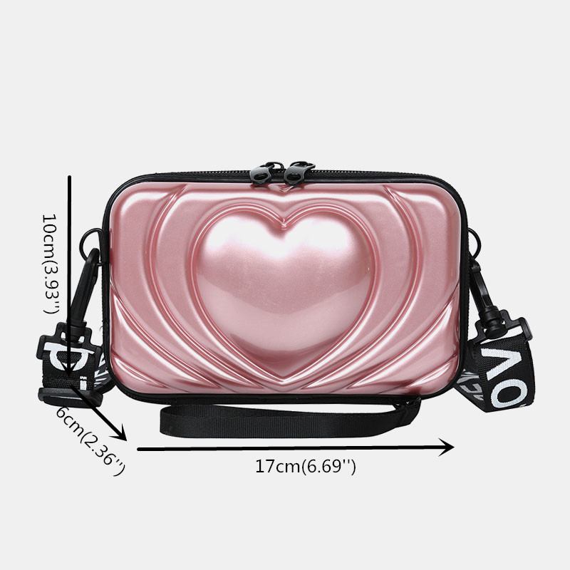 Kvinnor 6.5 Tum Love Solid Trunk Telefonväska Crossbody Bag