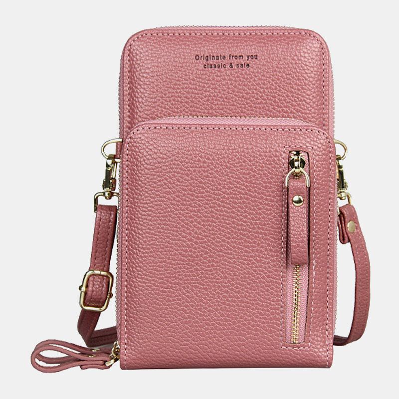 Kvinnor 8 Kortplatser Solid Casual Telefonväska Crossbody-väska Axelväska