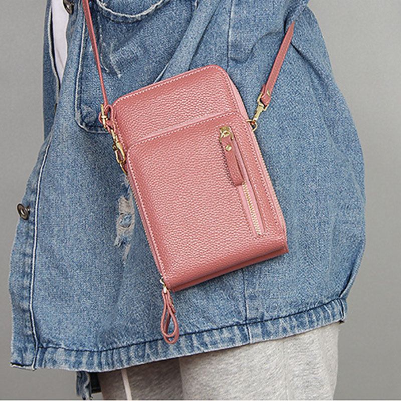 Kvinnor 8 Kortplatser Solid Casual Telefonväska Crossbody-väska Axelväska