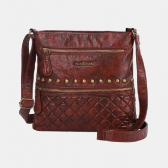 Kvinnor Argyle Waterproof Hardware Anti-theft Crossbody Bag Axelväska