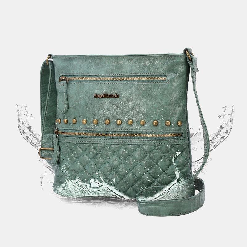 Kvinnor Argyle Waterproof Hardware Anti-theft Crossbody Bag Axelväska