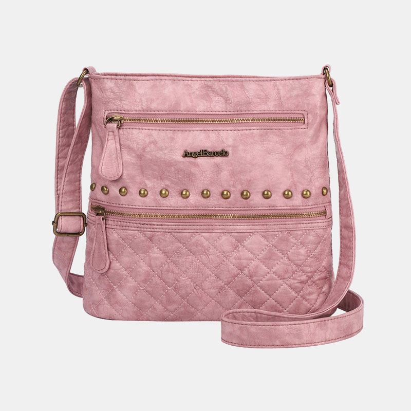 Kvinnor Argyle Waterproof Hardware Anti-theft Crossbody Bag Axelväska