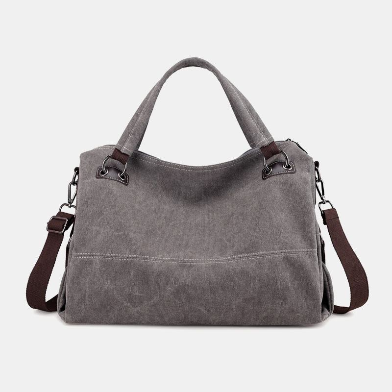 Kvinnor Casual Canvas Handväska Multi-carry Crossbody Bag