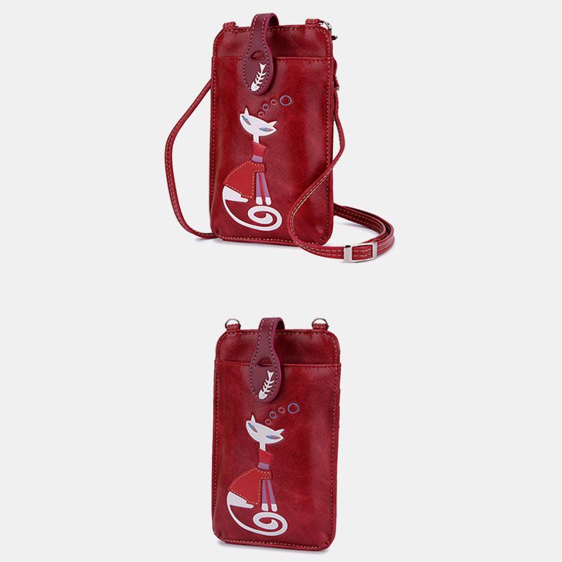 Kvinnor Casual Mode Skönhet Kattmönster Crossbody Bag Axelväska För Utomhusbruk