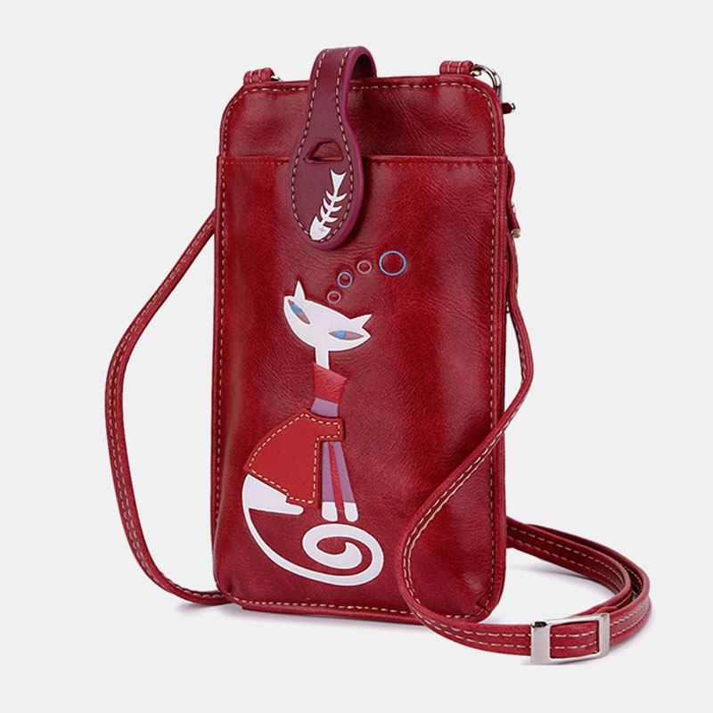 Kvinnor Casual Mode Skönhet Kattmönster Crossbody Bag Axelväska För Utomhusbruk