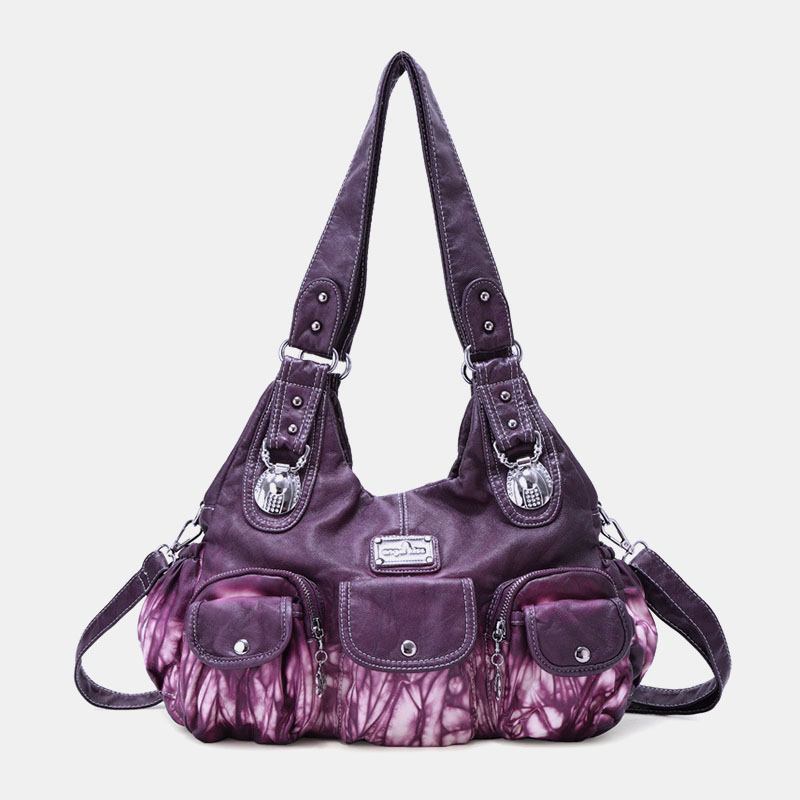 Kvinnor Crossbody-väska Med Flera Fickor Tie Dye Axelväska