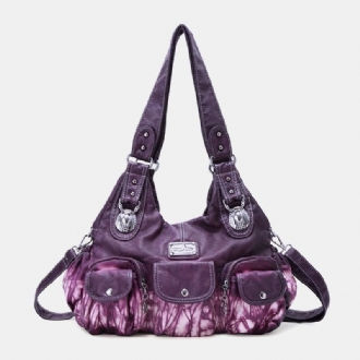 Kvinnor Crossbody-väska Med Flera Fickor Tie Dye Axelväska