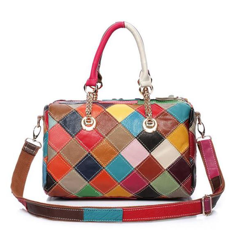 Kvinnor Elegant Blommor Patchwork Crossbody Bag Handväska