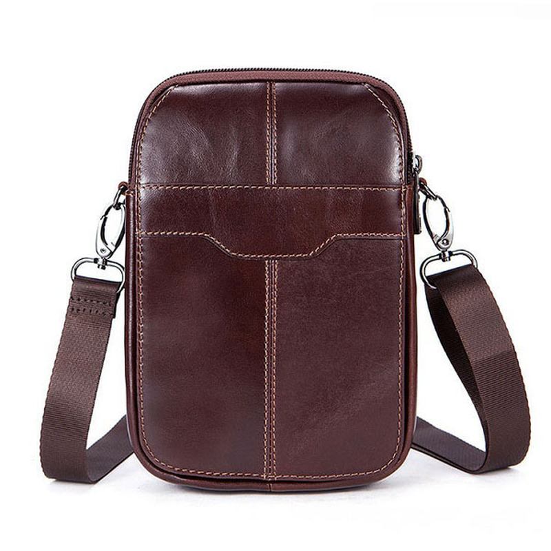 Kvinnor I Äkta Läder Casual Business Vintage Crossbody-väska