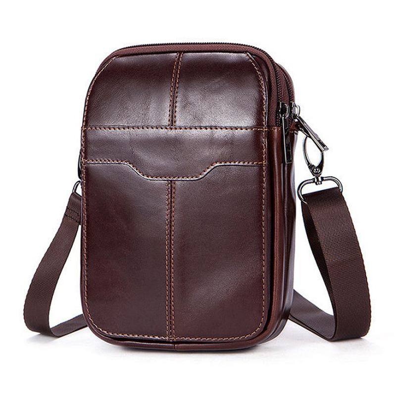 Kvinnor I Äkta Läder Casual Business Vintage Crossbody-väska