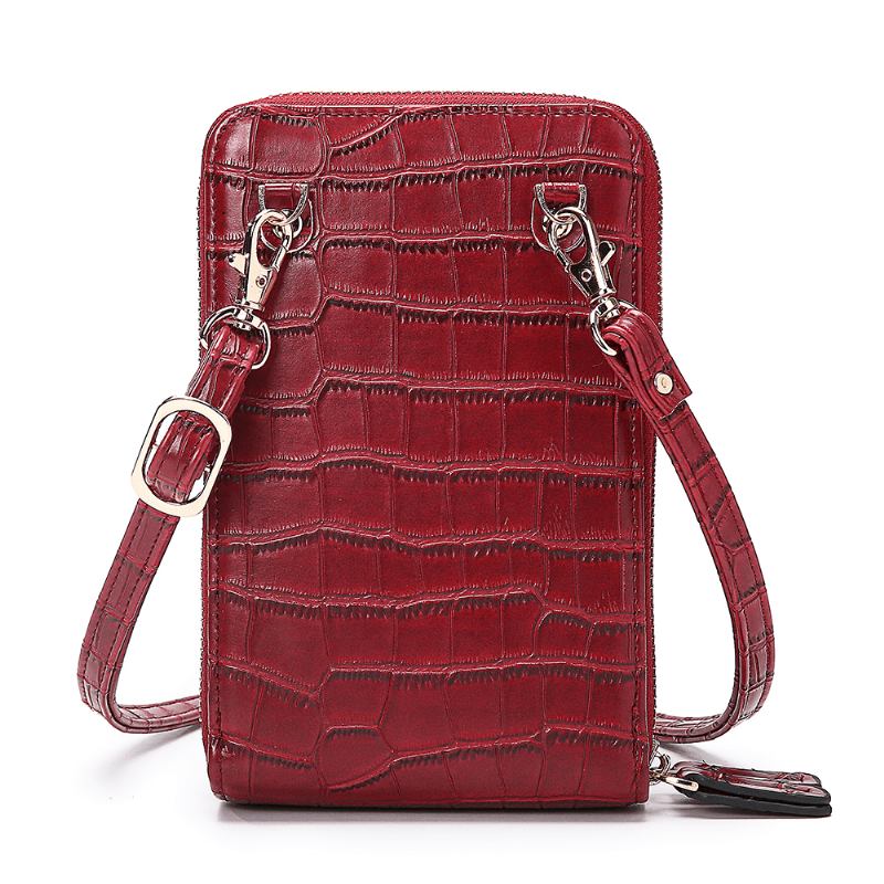 Kvinnor Krokodilmönster Multi-card Slots Väska Telefonväska Crossbody-väska