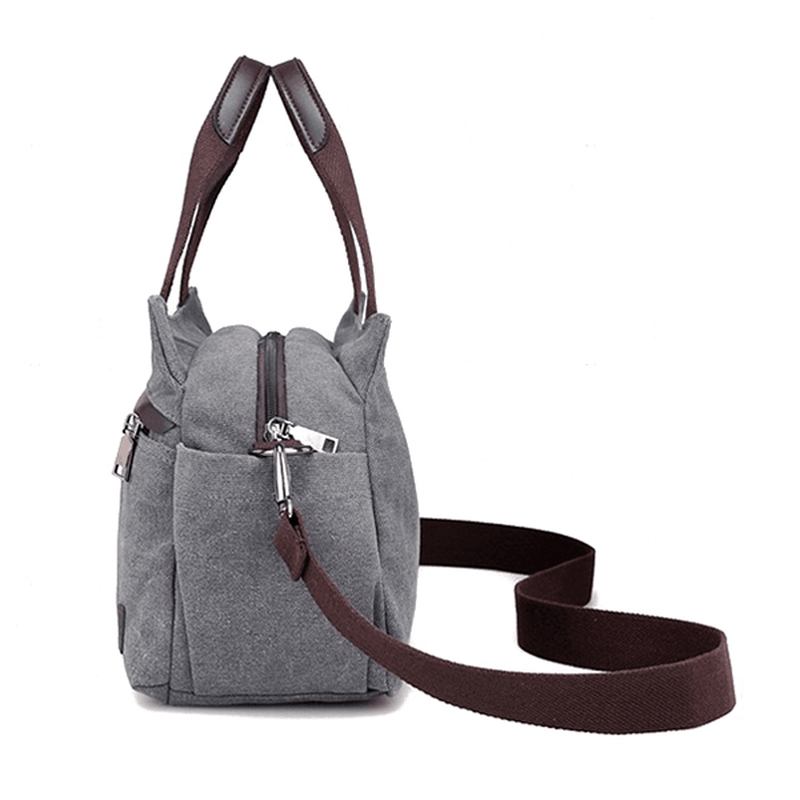 Kvinnor Lotus Canvas Handväska Kinesisk Crossbody-väska