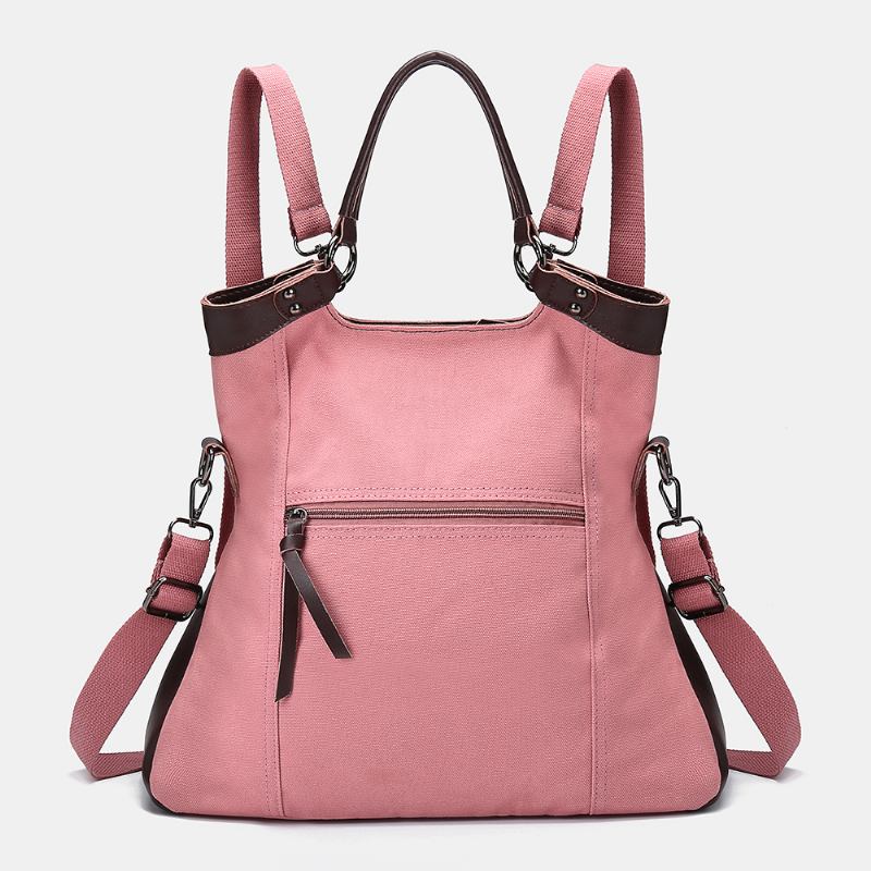 Kvinnor Män Multifunktion Canvas Crossbody Bag Ryggsäck